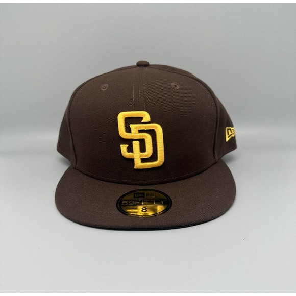 New Era 59FIFTY San Diego Padres MLB Authentic Fitted Hat Cap Brown Sz 8 - Picture 1 of 5
